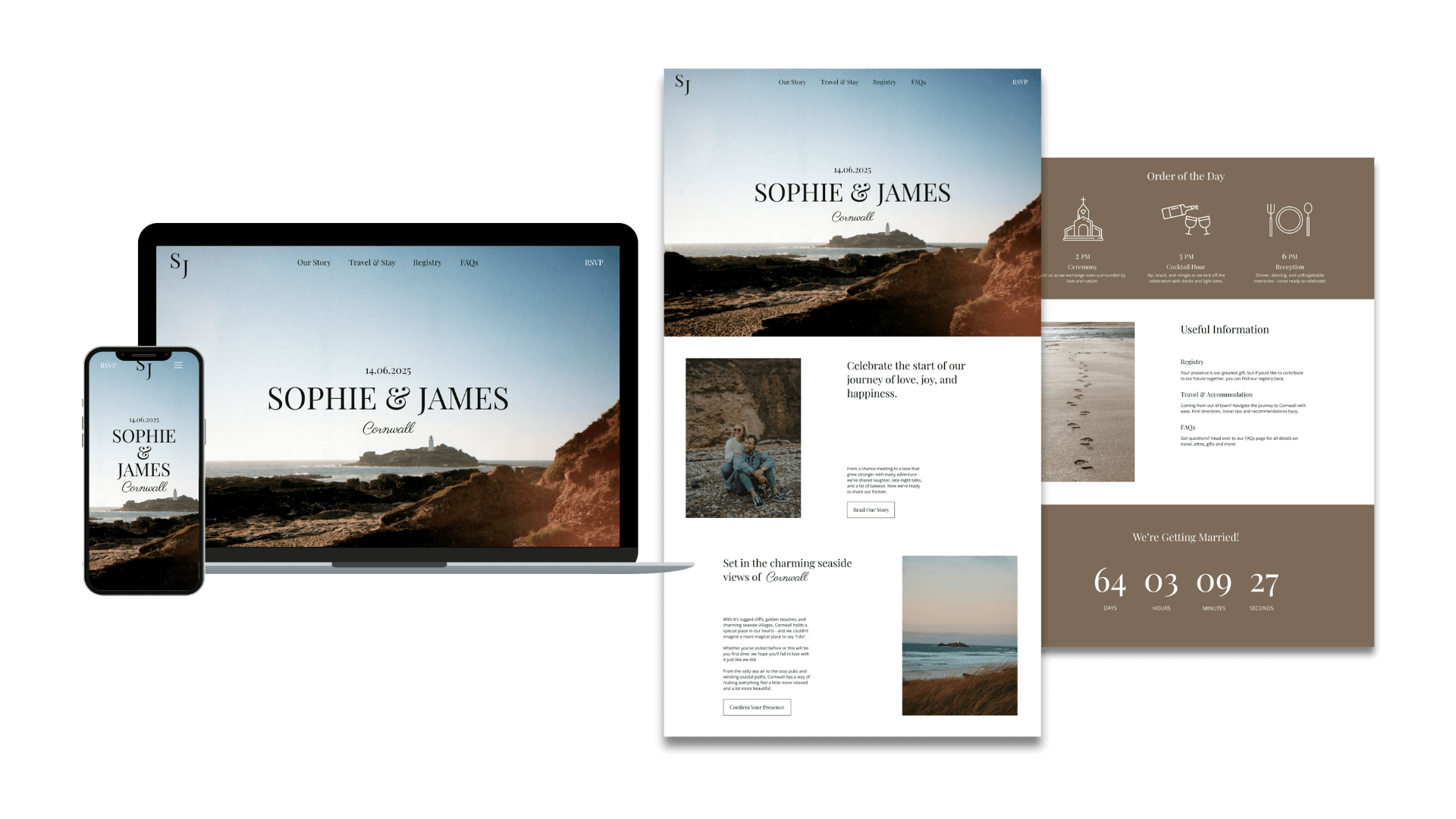 example wedding site design