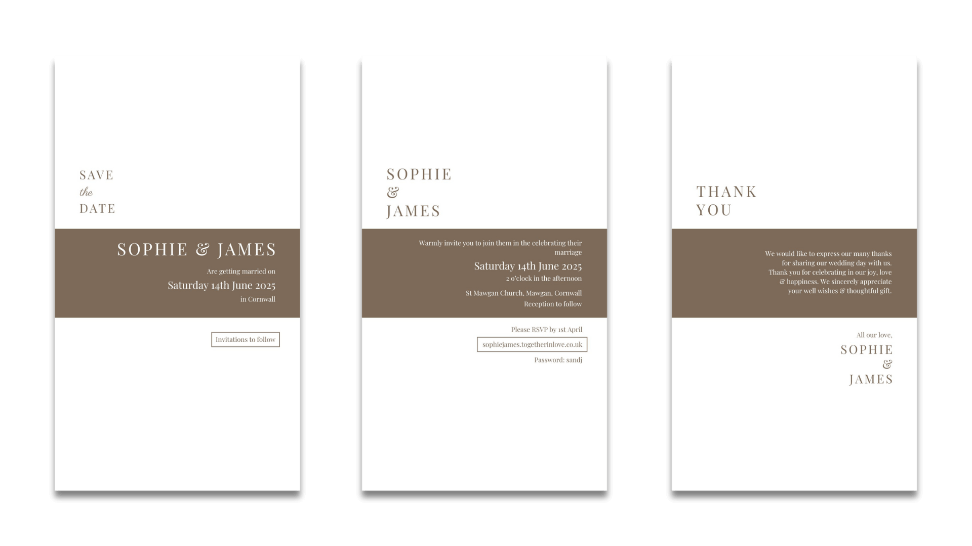 example digital wedding stationary design