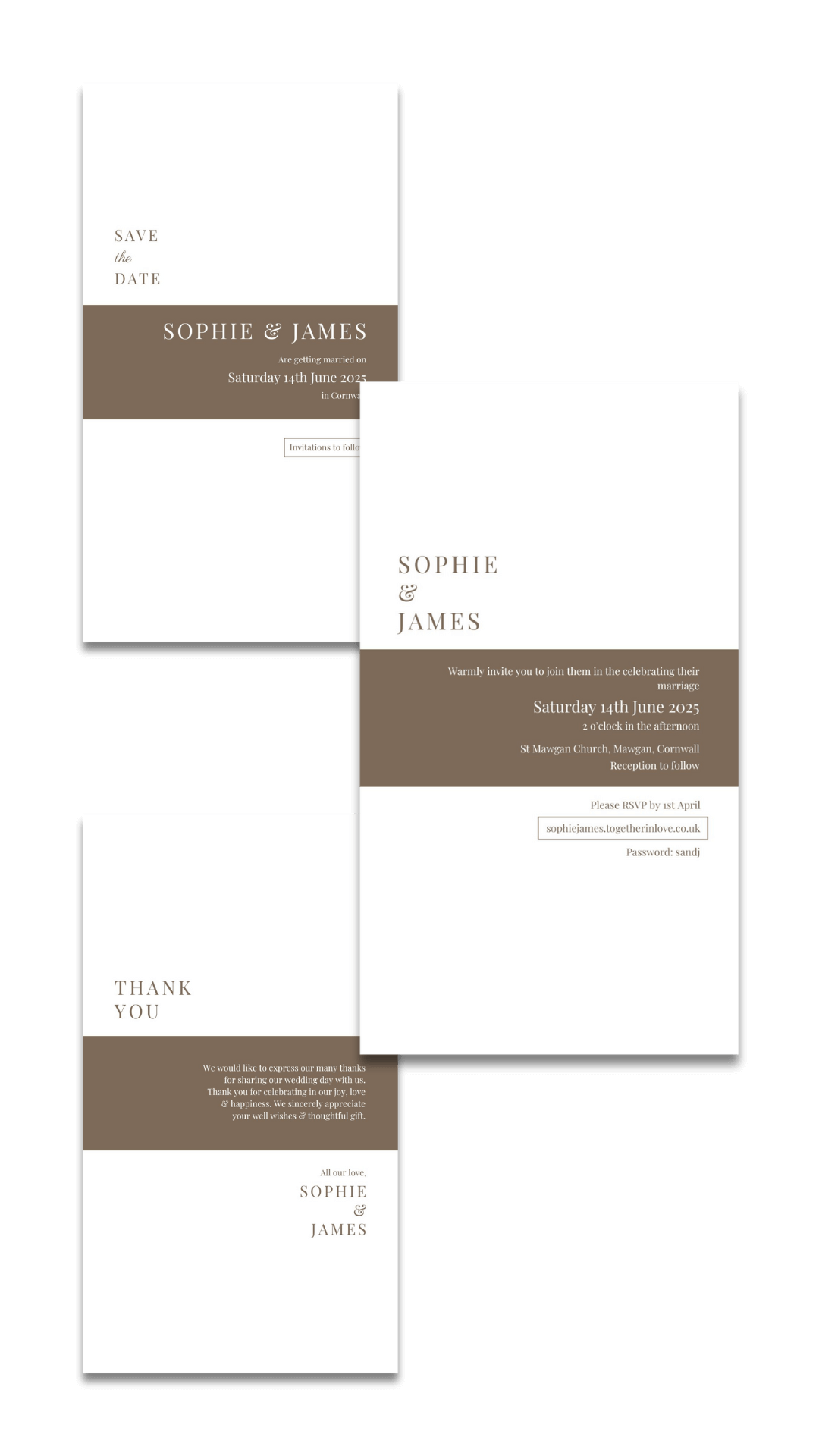 example digital wedding stationary design