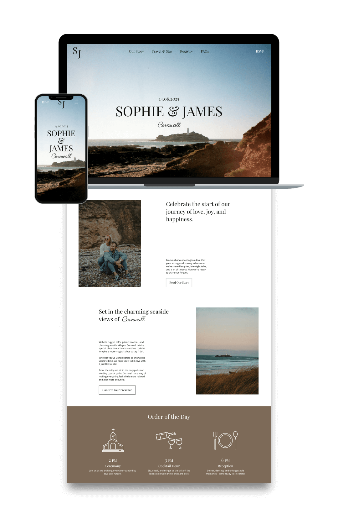 example wedding site design